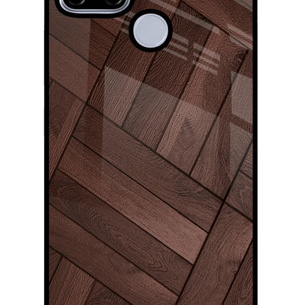 Wooden Texture Design Realme C12/Narzo 20 Glass Case