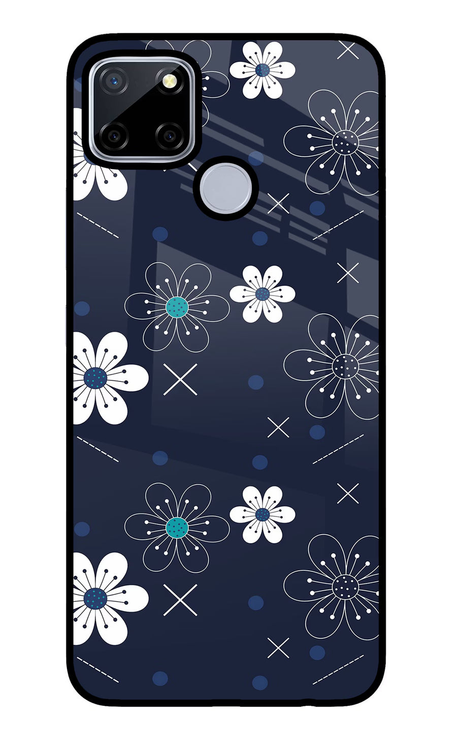 Flowers Realme C12/Narzo 20 Back Cover, Glass case