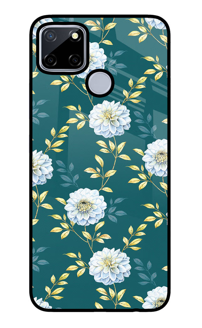 Flowers Realme C12/Narzo 20 Glass Case Back Cover by Casekaro