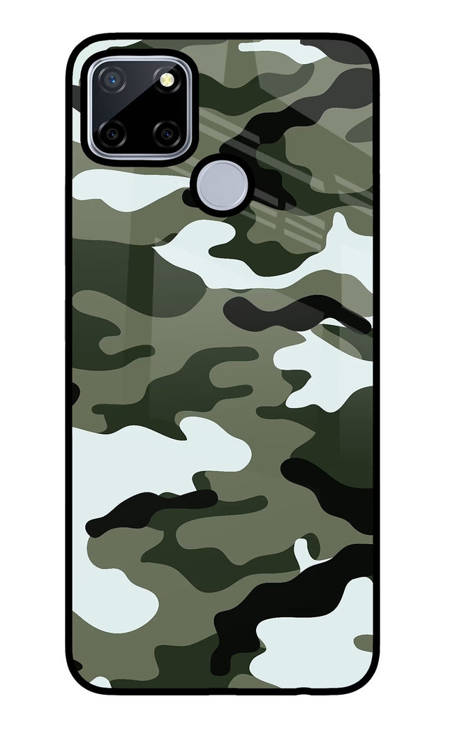 Camouflage Realme C12/Narzo 20 Glass Case Back Cover by Casekaro