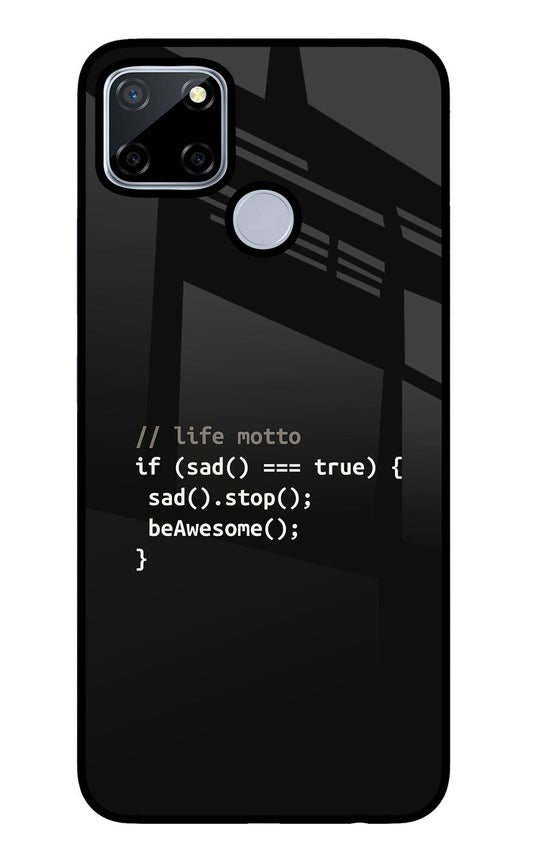 Life Motto Code Realme C12/Narzo 20 Glass Case