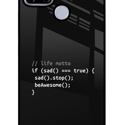 Life Motto Code Realme C12/Narzo 20 Glass Case