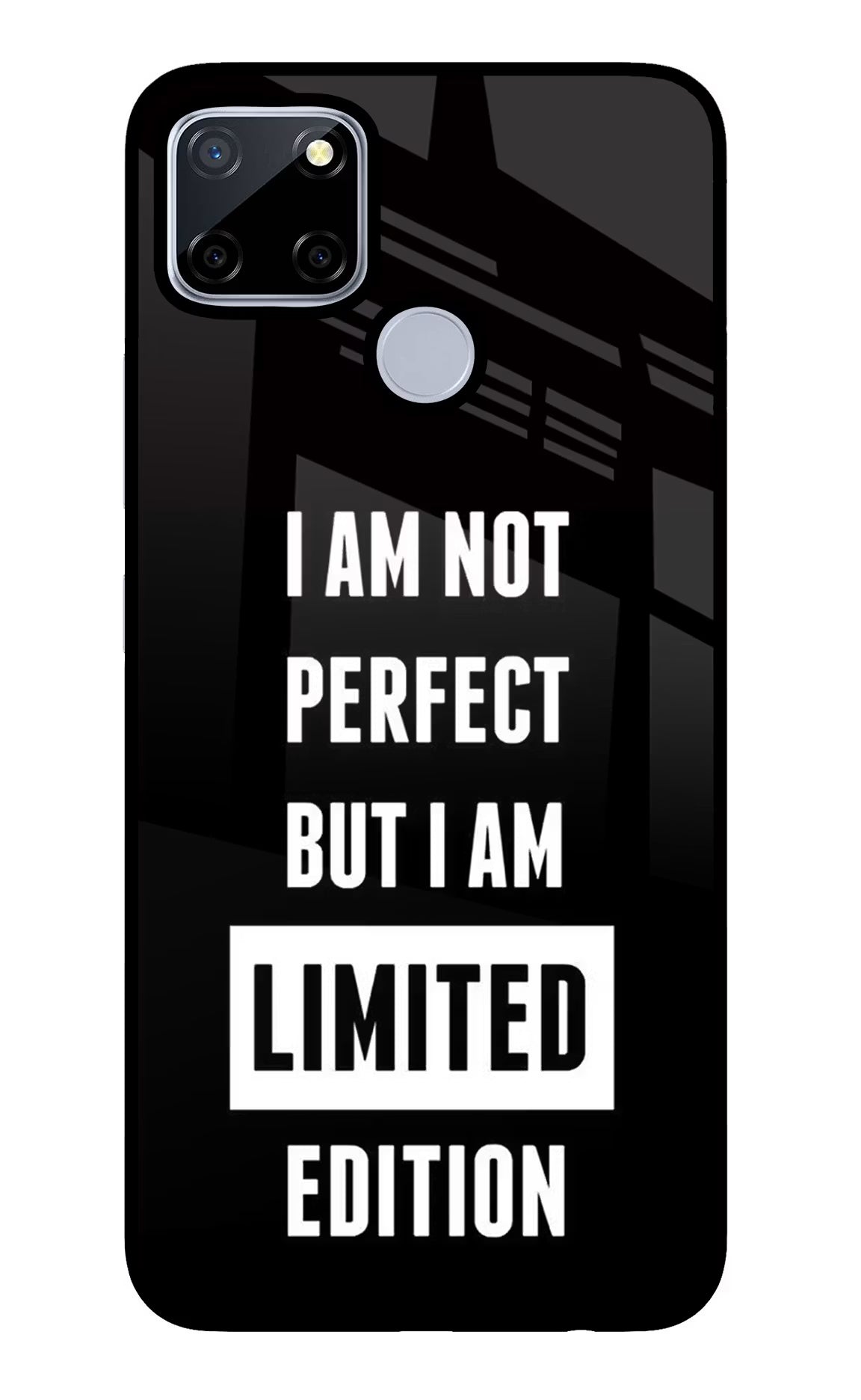 I Am Not Perfect But I Am Limited Edition Realme C12/Narzo 20 Glass Case Back Cover by Casekaro