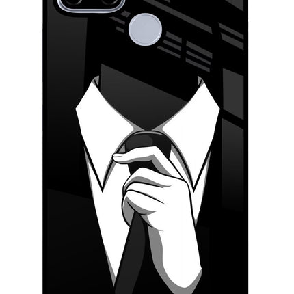 Black Tie Realme C12/Narzo 20 Glass Case Back Cover by Casekaro