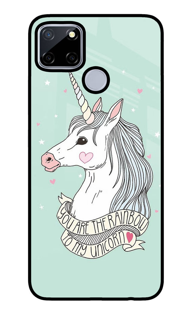 Unicorn Wallpaper Realme C12/Narzo 20 Glass Case Back Cover by Casekaro