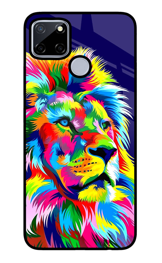 Vector Art Lion Realme C12/Narzo 20 Glass Case