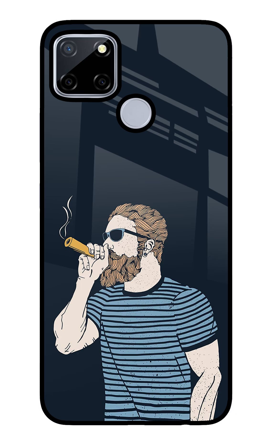 Smoking Realme C12/Narzo 20 Glass Case Back Cover by Casekaro