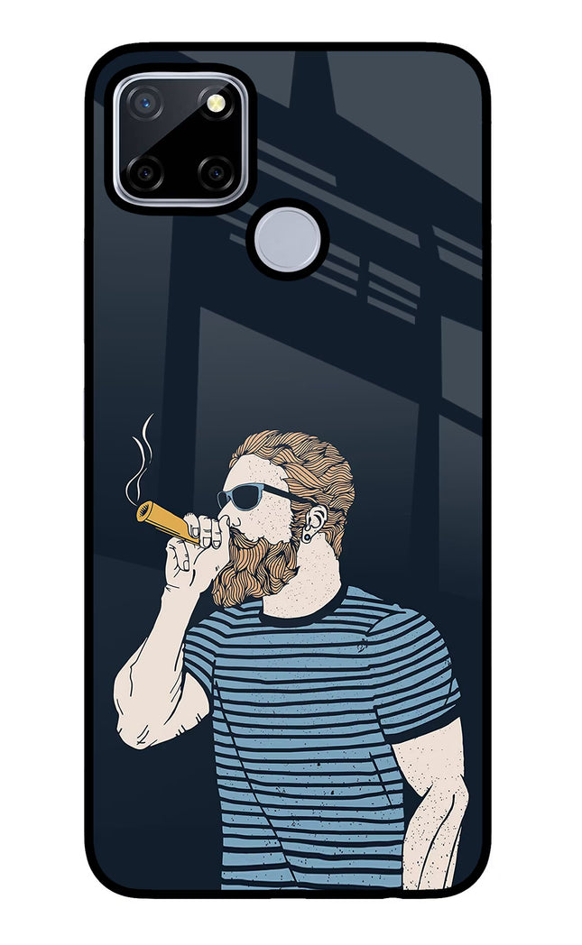 Smoking Realme C12/Narzo 20 Glass Case Back Cover by Casekaro