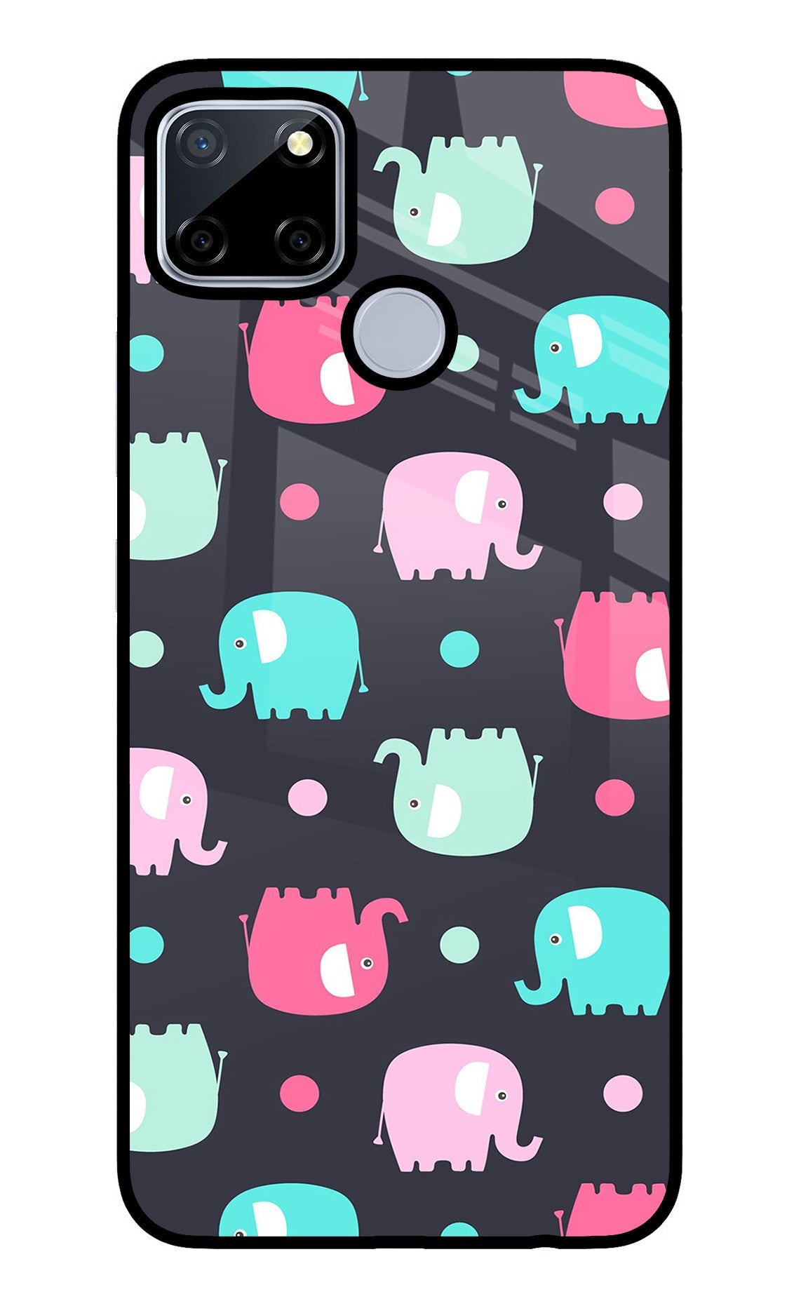 Elephants Realme C12/Narzo 20 Glass Case