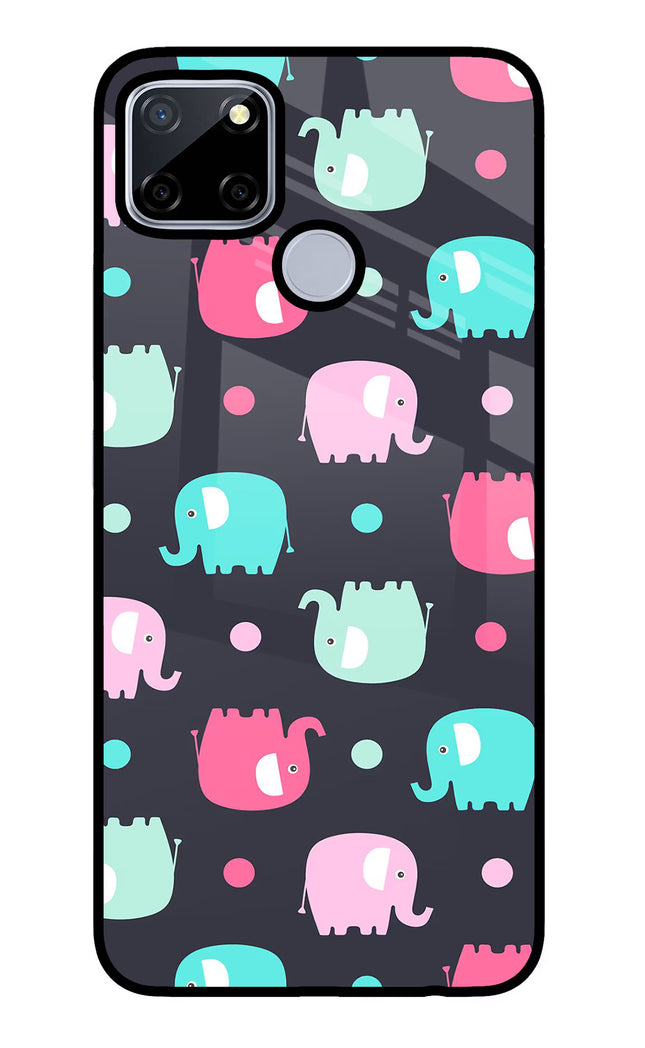 Elephants Realme C12/Narzo 20 Glass Case Back Cover by Casekaro