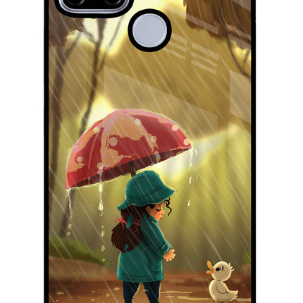 Rainy Day Realme C12/Narzo 20 Glass Case Back Cover by Casekaro