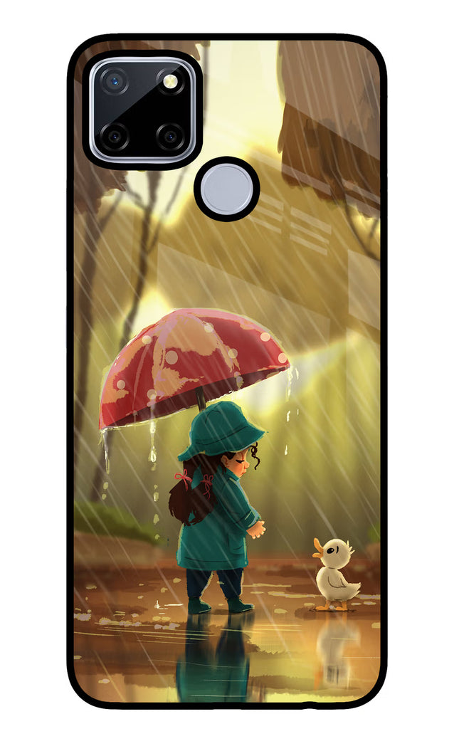 Rainy Day Realme C12/Narzo 20 Glass Case Back Cover by Casekaro