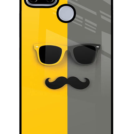 Sunglasses with Mustache Realme C12/Narzo 20 Glass Case