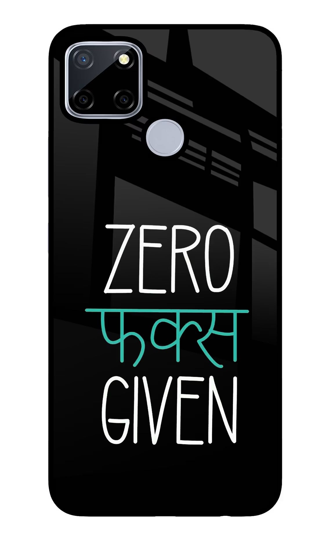 Zero Fucks Given Realme C12/Narzo 20 Glass Case Back Cover by Casekaro