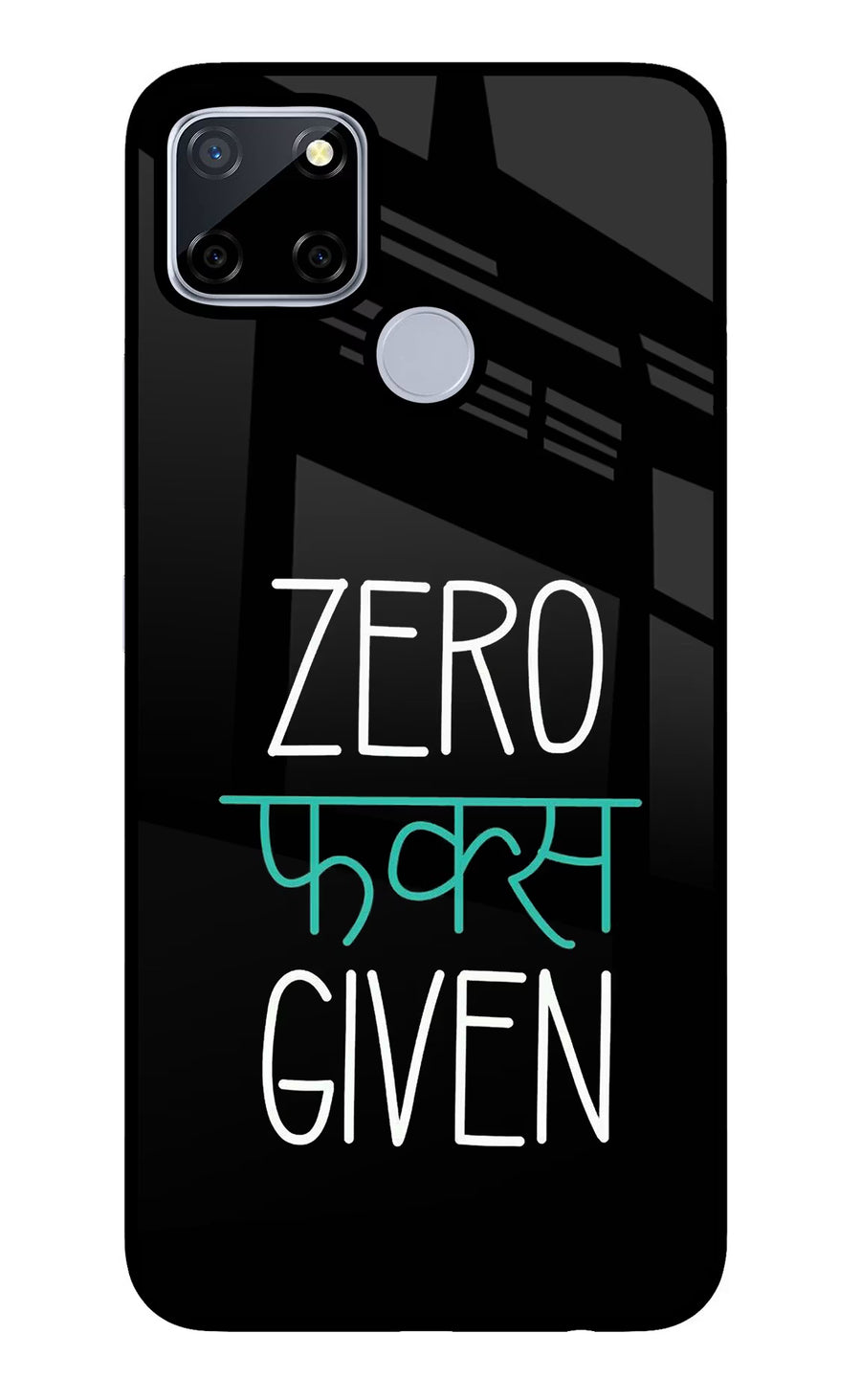 Zero Fucks Given Realme C12/Narzo 20 Back Cover, Glass case