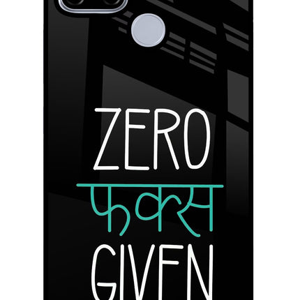 Zero Fucks Given Realme C12/Narzo 20 Glass Case