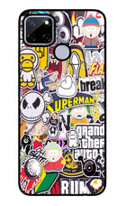 Sticker Bomb Realme C12/Narzo 20 Glass Case