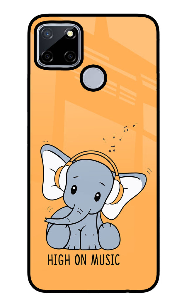 High On Music Realme C12/Narzo 20 Glass Case Back Cover by Casekaro