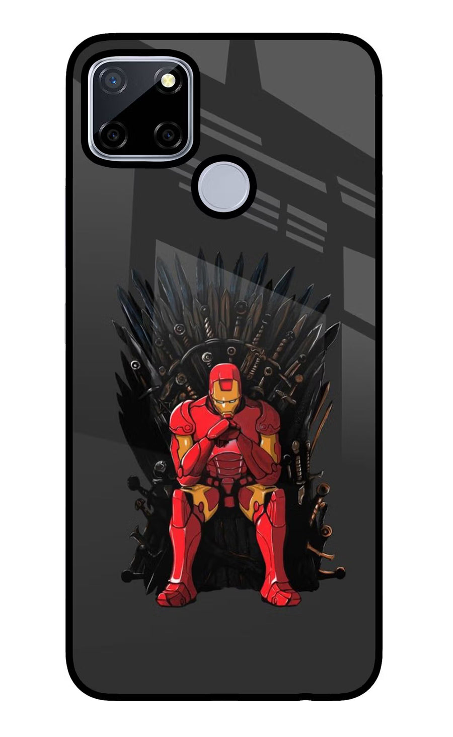 Ironman Throne Realme C12/Narzo 20 Back Cover, Glass case