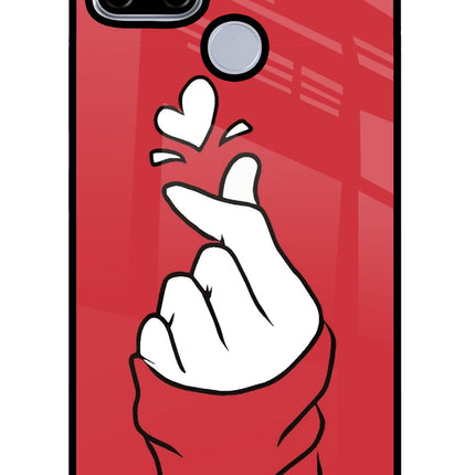 Korean Love Sign Realme C12/Narzo 20 Glass Case Back Cover by Casekaro