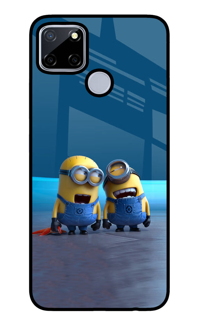 Minion Laughing Realme C12/Narzo 20 Glass Case Back Cover by Casekaro