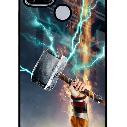 Thor Hammer Mjolnir Realme C12/Narzo 20 Glass Case Back Cover by Casekaro