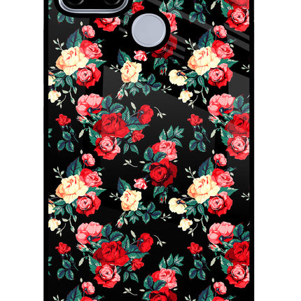 Rose Pattern Realme C12/Narzo 20 Glass Case