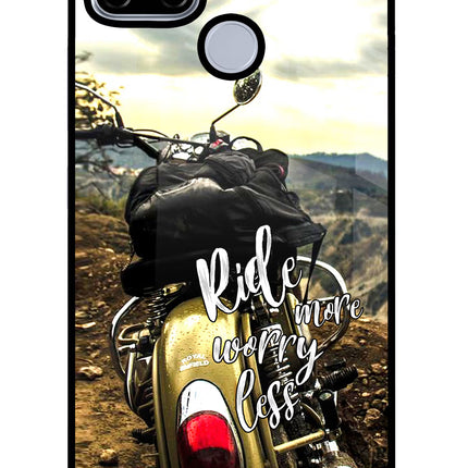 Ride More Worry Less Realme C12/Narzo 20 Glass Case Back Cover by Casekaro