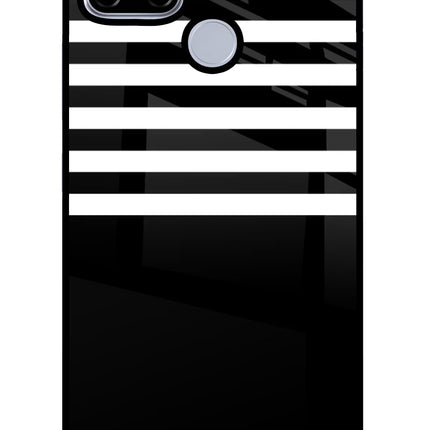 Black and White Print Realme C12/Narzo 20 Glass Case Back Cover by Casekaro