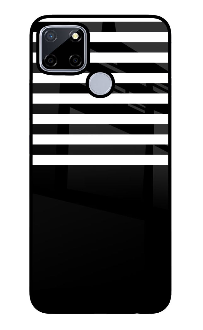 Black and White Print Realme C12/Narzo 20 Glass Case Back Cover by Casekaro