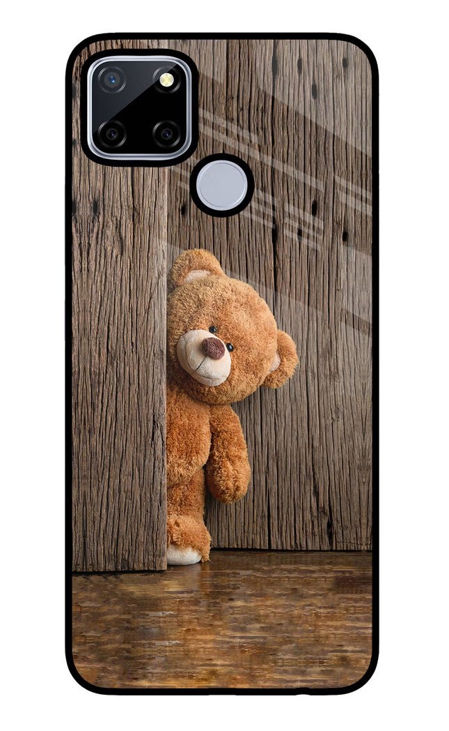 Teddy Wooden Realme C12/Narzo 20 Glass Case Back Cover by Casekaro