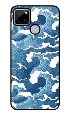 Blue Waves Realme C12/Narzo 20 Glass Case Back Cover by Casekaro