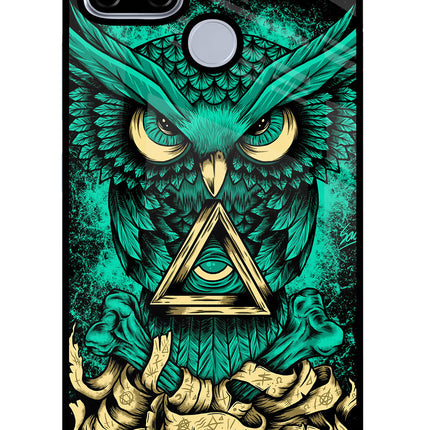 Green Owl Realme C12/Narzo 20 Glass Case Back Cover by Casekaro