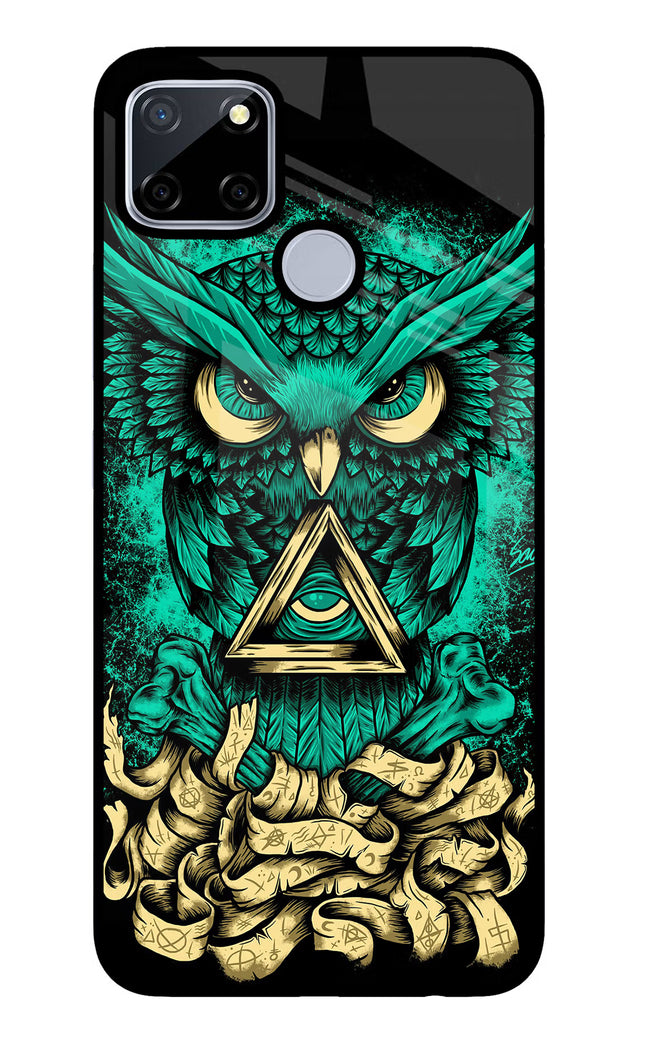 Green Owl Realme C12/Narzo 20 Glass Case Back Cover by Casekaro