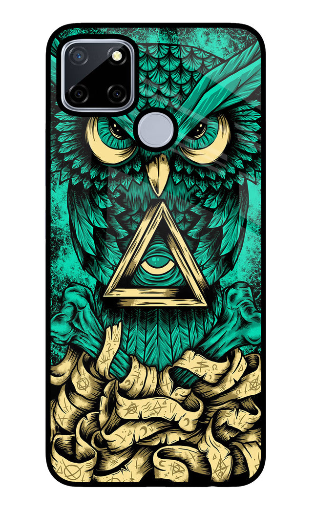 Green Owl Realme C12/Narzo 20 Glass Case Back Cover by Casekaro