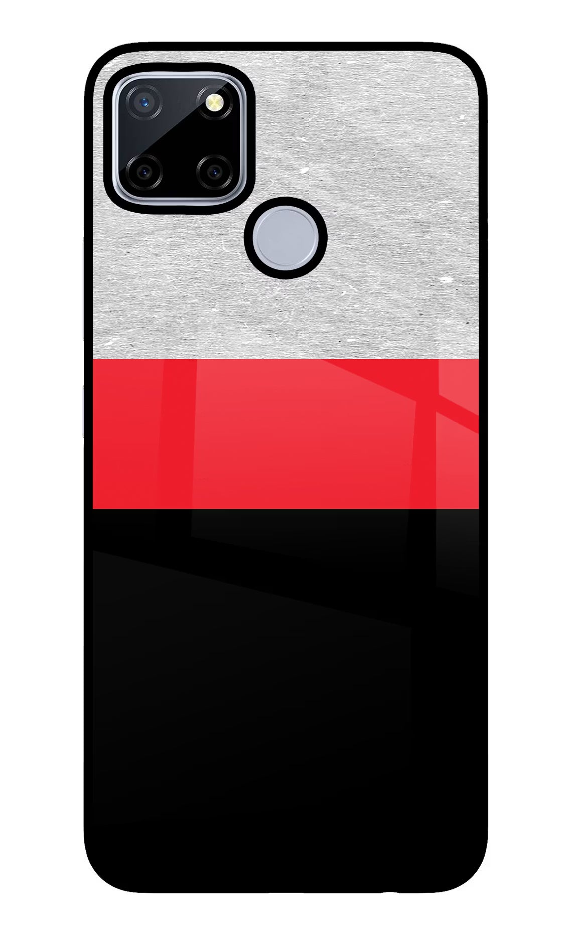 Tri Color Pattern Realme C12/Narzo 20 Glass Case Back Cover by Casekaro