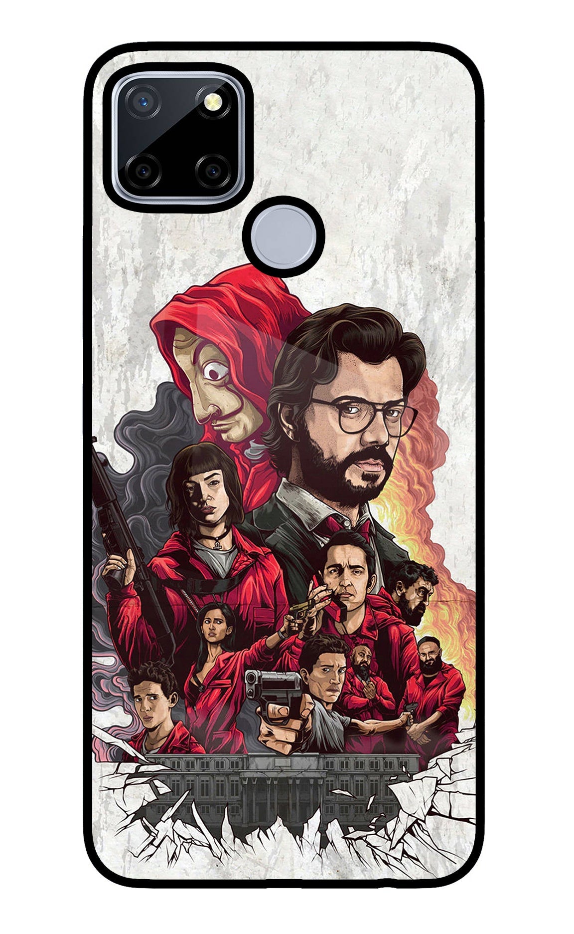 Money Heist Artwork Realme C12/Narzo 20 Glass Case