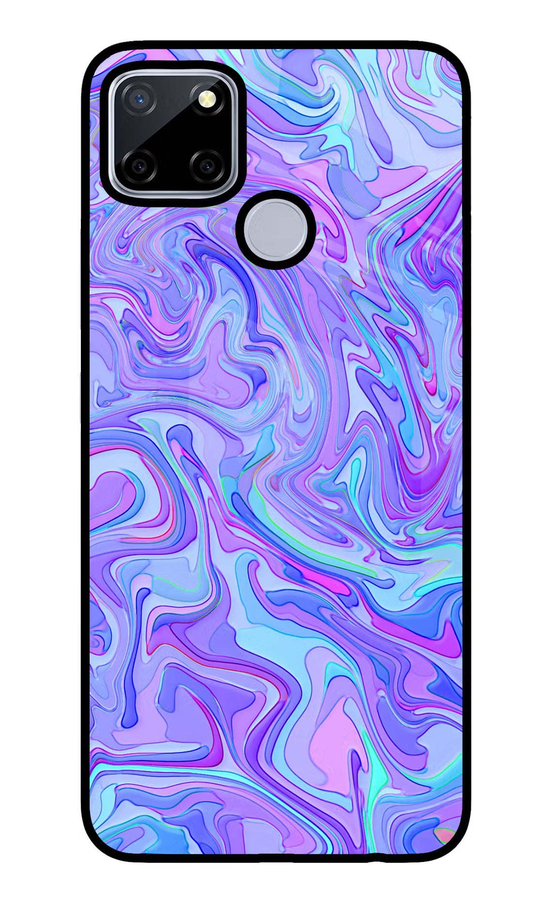 Glitter Realme C12/Narzo 20 Glass Case Back Cover by Casekaro