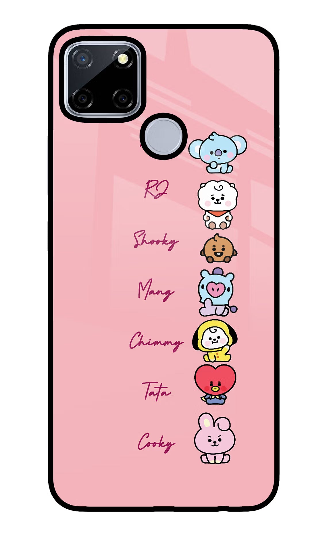 BTS names Realme C12/Narzo 20 Glass Case Back Cover by Casekaro