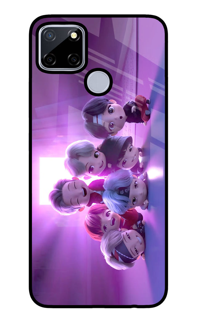 BTS Chibi Realme C12/Narzo 20 Glass Case Back Cover by Casekaro
