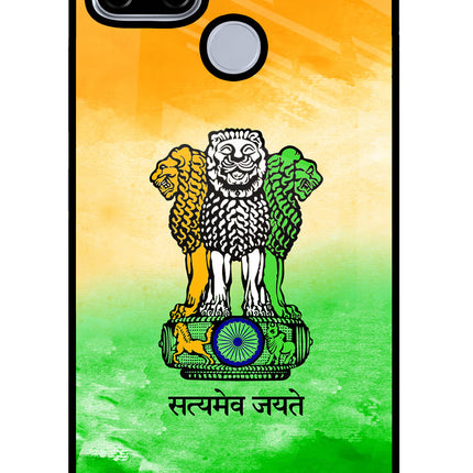 Satyamev Jayate Flag Realme C12/Narzo 20 Glass Case Back Cover by Casekaro