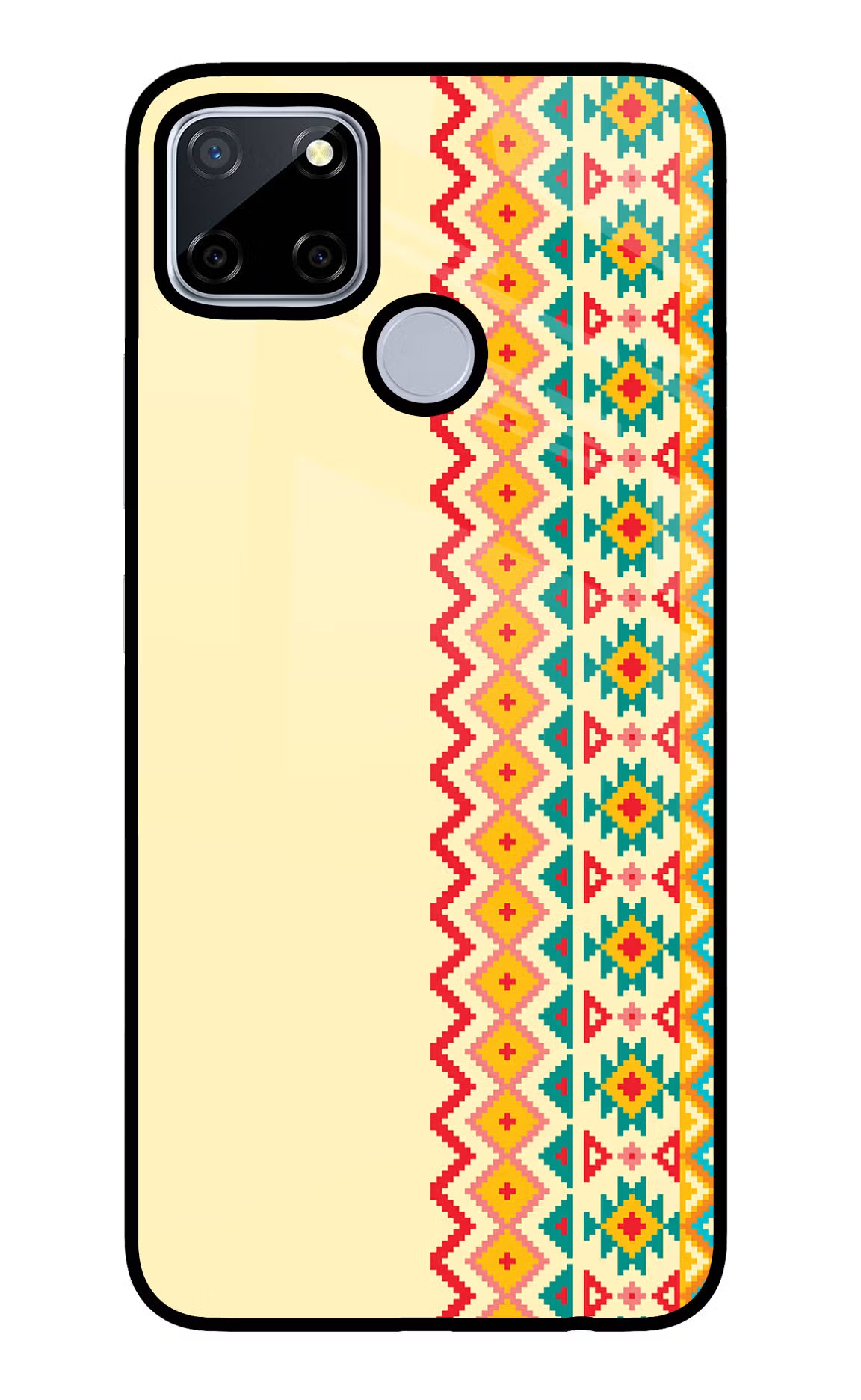 Ethnic Seamless Realme C12/Narzo 20 Glass Case Back Cover by Casekaro