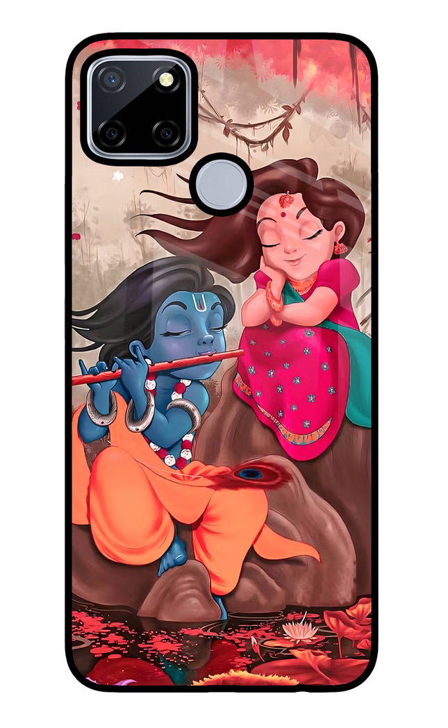 Radhe Krishna Realme C12/Narzo 20 Glass Case Back Cover by Casekaro