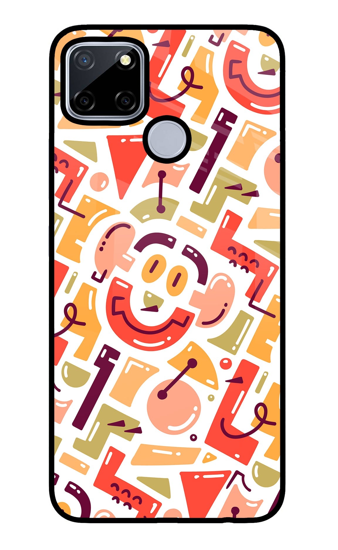 Doodle Pattern Realme C12/Narzo 20 Glass Case