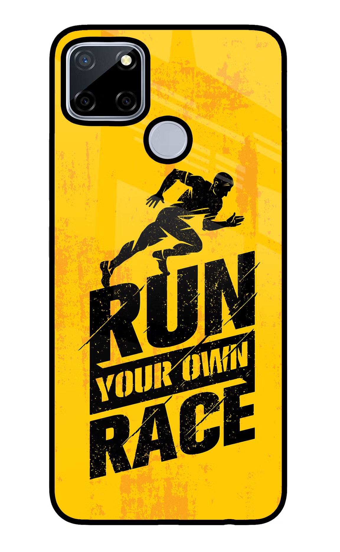 Run Your Own Race Realme C12/Narzo 20 Glass Case Back Cover by Casekaro
