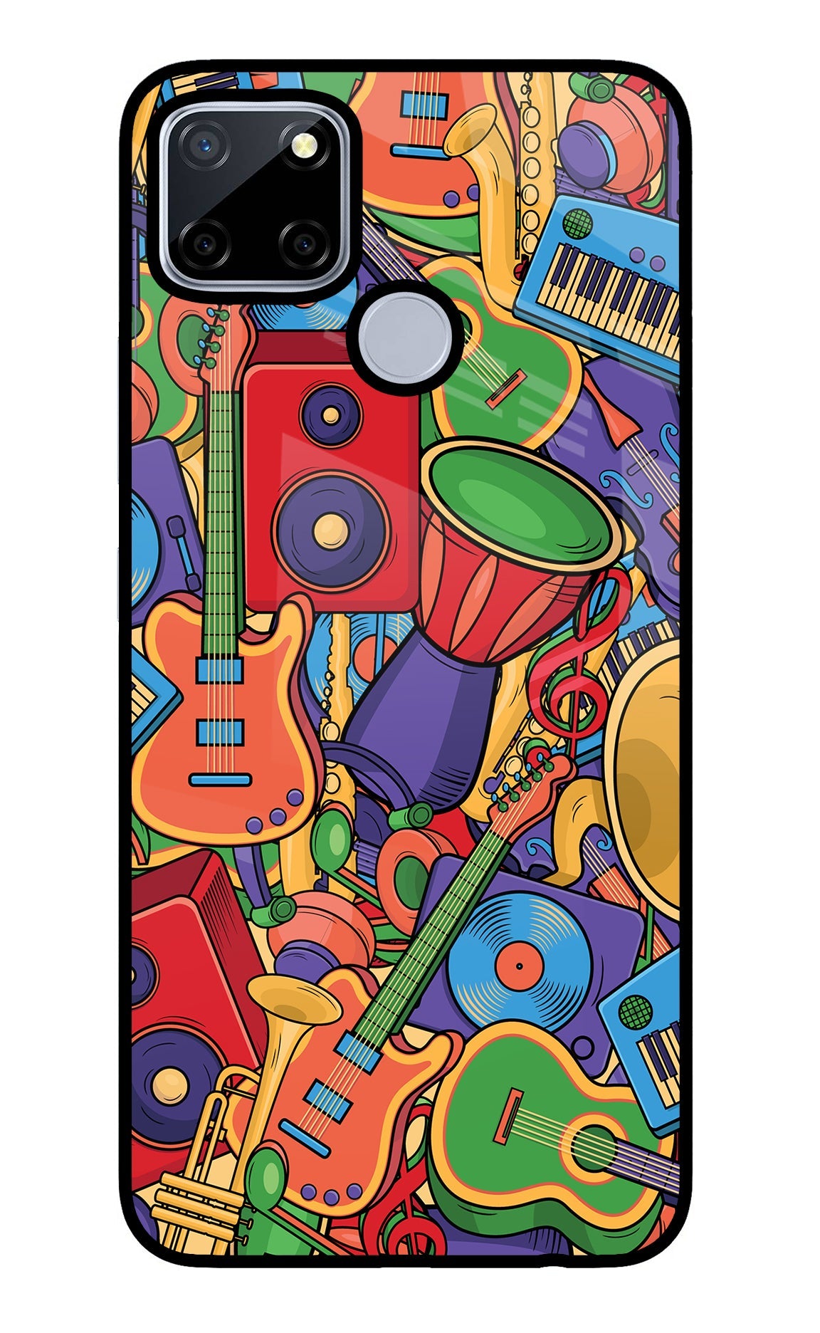 Music Instrument Doodle Realme C12/Narzo 20 Glass Case