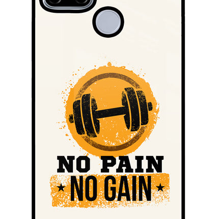 No Pain No Gain Realme C12/Narzo 20 Glass Case Back Cover by Casekaro