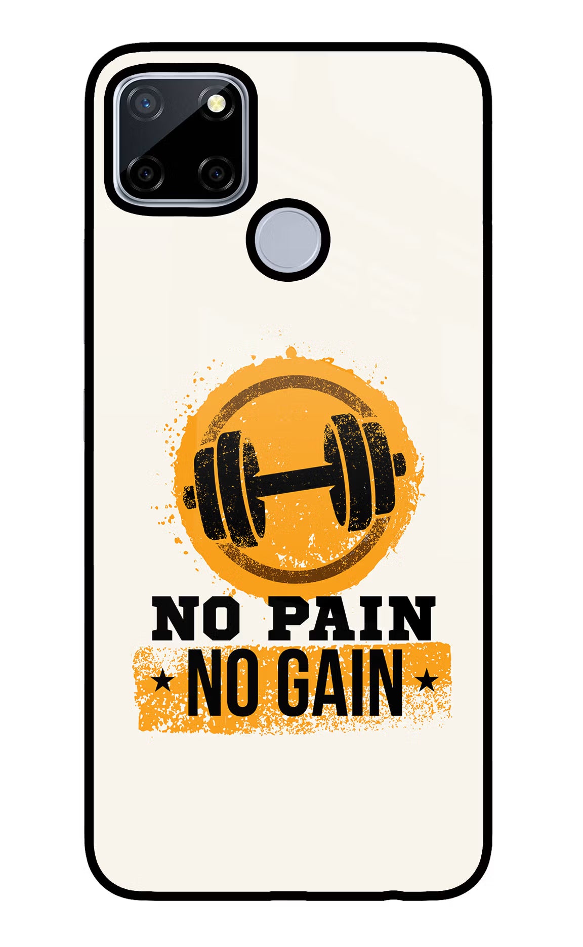 No Pain No Gain Realme C12/Narzo 20 Glass Case Back Cover by Casekaro