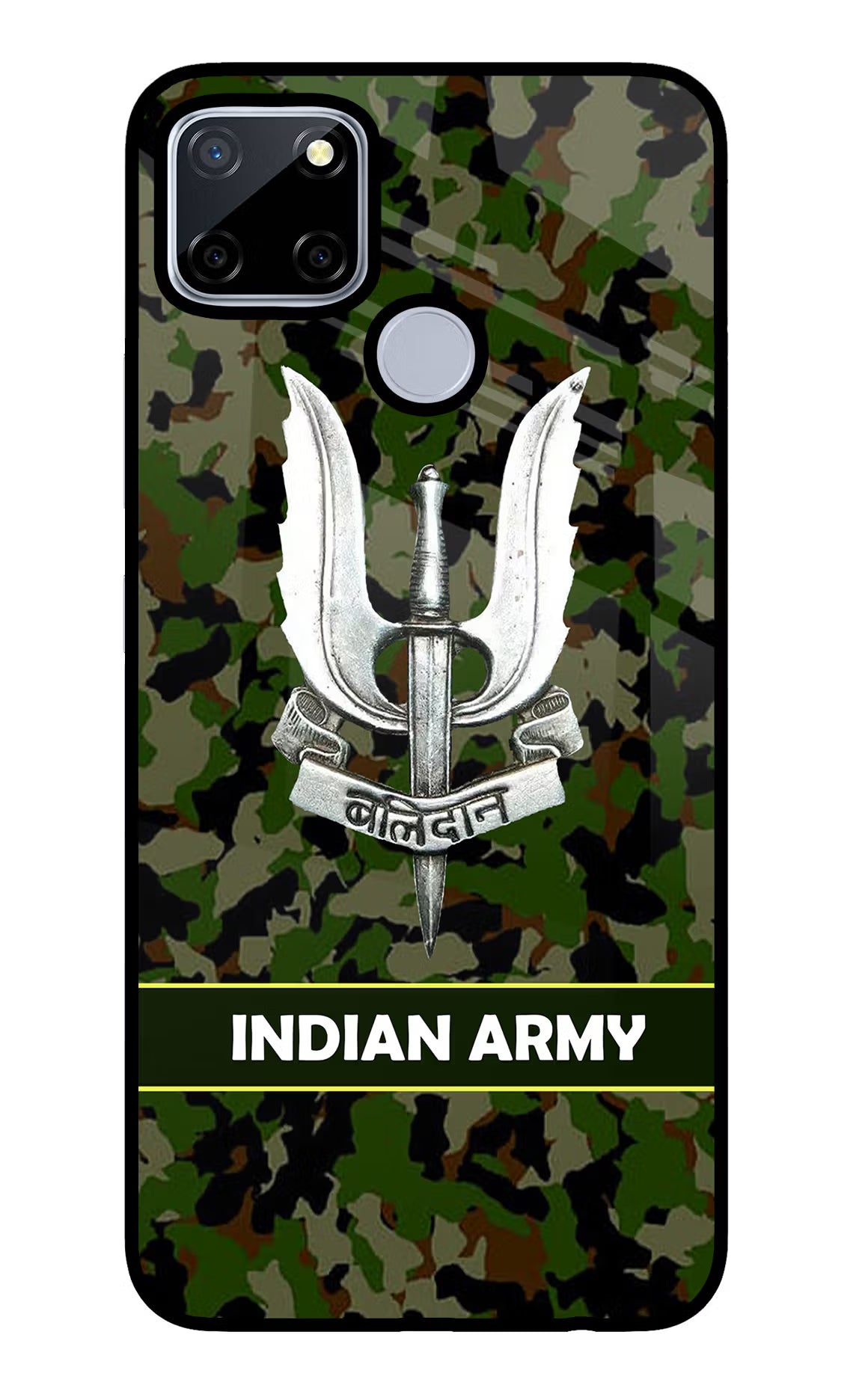 Balidan Indian Logo Realme C12/Narzo 20 Glass Case Back Cover by Casekaro