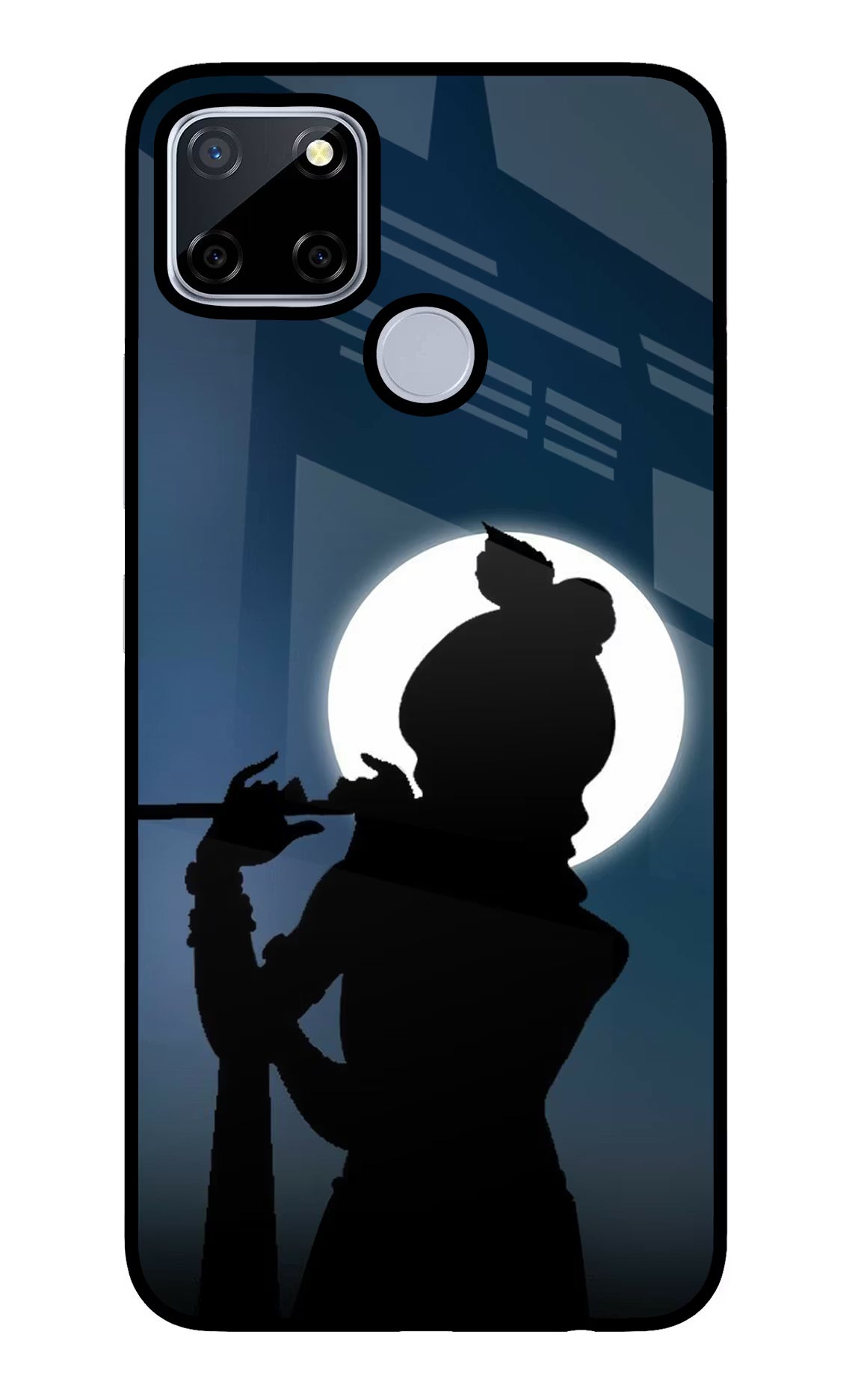 Shri Krishna Silhouette Realme C12/Narzo 20 Glass Case Back Cover by Casekaro